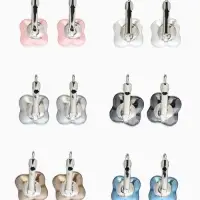 Серьги пластик "Майорика" цветок, цвет МИКС в серебре