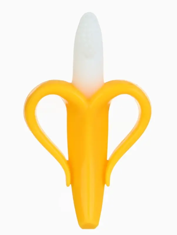 Набор силиконовых прорезывателей для зубов «Банан, погремушка», 2 шт., Крошка Я