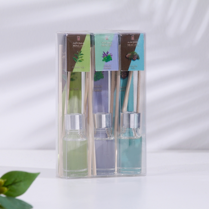 Набор диффузоров 3 шт по 10 мл "Розмарин, мята, сосна", "Богатство Аромата"