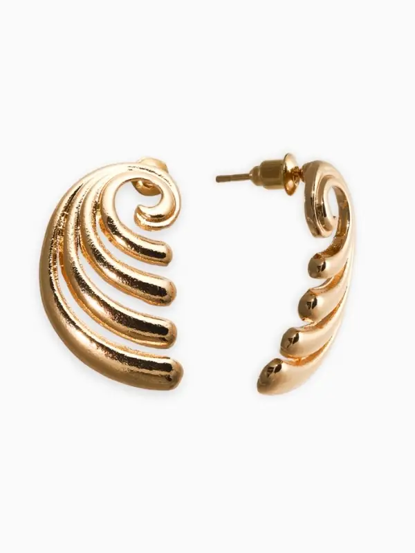 Серьги металл «Волна», цвет золото Серьги металл «Волна», цвет золото