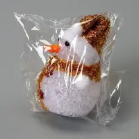 Ёлочная игрушка &laquo;Золотистый снеговичок&raquo;, 8 см, 1 LED, от батареек AG13&times;3, свечение мульти (RGB)