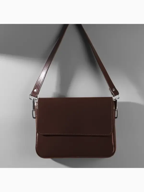 Ручка для сумки, с карабинами, 60&plusmn;1&times;2 см, коричневая