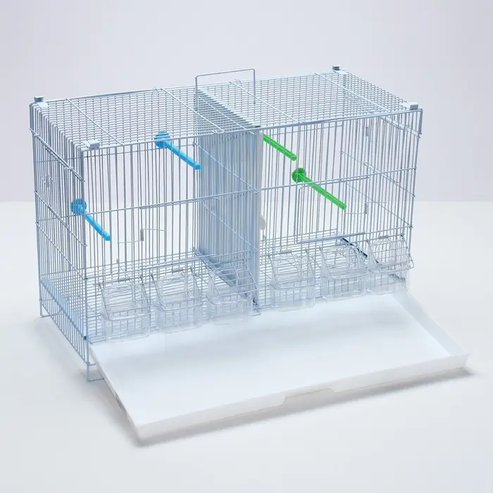 Клетка для птиц пролётная укомплектованная Bd=5/2w, 62&times;27&times;40 см, белая