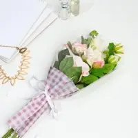 Пакет для цветов Just love, лавандовая клетка, 29.5&times;10&times;45 см