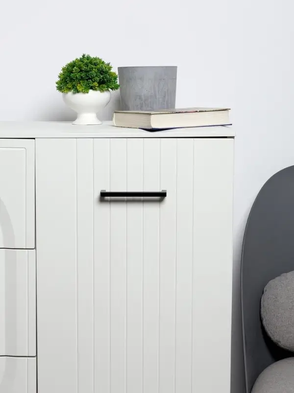 Ручка-скоба CAPPIO SQUARE RSC008, нержавеющая сталь, м/о 128 мм, цвет черный