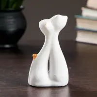 Фигурка керамика &laquo;Коты влюбленные&raquo;, белые, 3&times;6.5&times;12 см