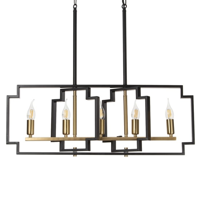 Люстра 2739/5 E14 40Вт черно-золотой 29,5х7,8х25-97 см BayerLux