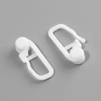 Крючок для штор, ролик с замком, 2.7&times;1.1 см, 20 шт., белый