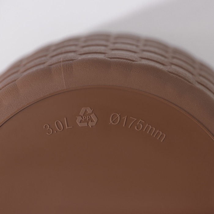 Горшок для цветов с поддоном «Ротанг», 3 л, цвет тёмно-коричневый Горшок для цветов с поддоном «Ротанг», 3 л, цвет тёмно-коричневый