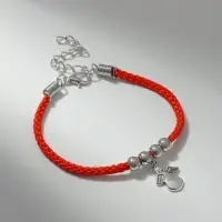 Браслет-оберег &laquo;Красная нить&raquo;, талисман защиты, ангел хранитель, цвет серебро, L=20 см