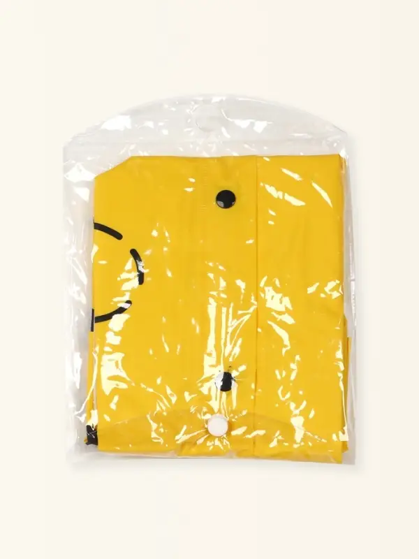 Дождевик детский &laquo;Пчёлки&raquo; на кнопках с капюшоном, размер M, рост 100-110 см, жёлтый