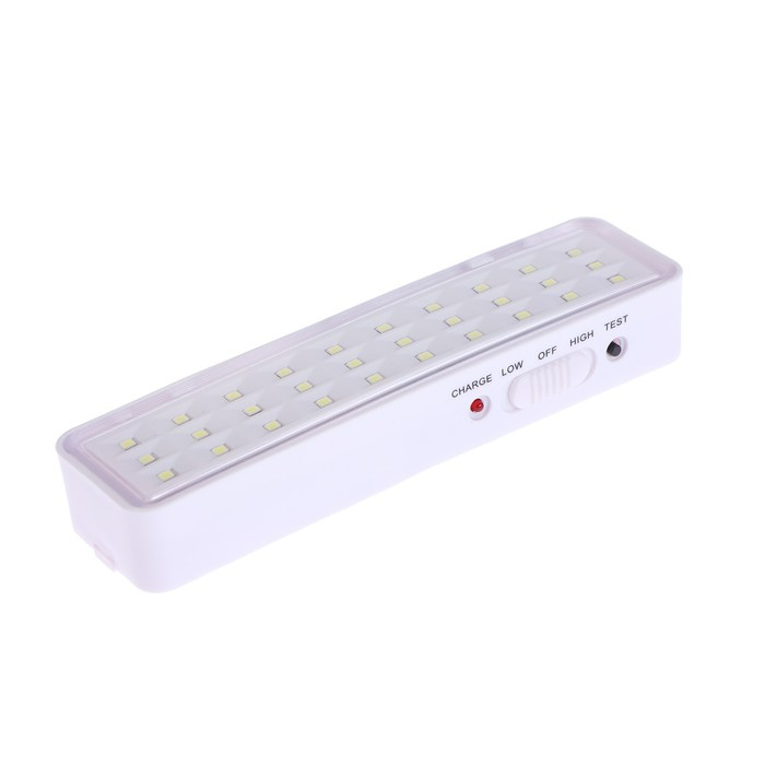 Светильник аварийный светодиодный, 30 LED, 3 Вт, AC/DC, 220 В, аккум. Lead Acid, белый Светильник аварийный светодиодный, 30 LED, 3 Вт, AC/DC, 220 В, аккум. Lead Acid, белый