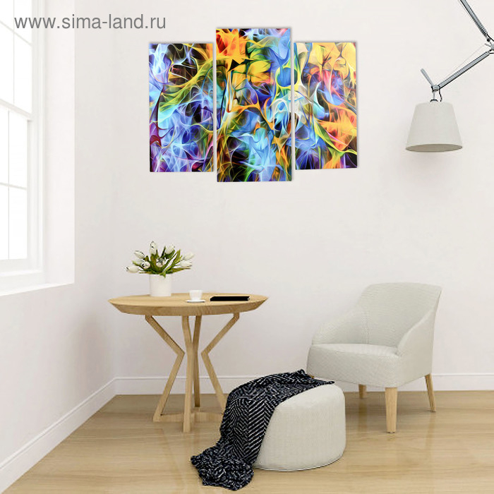 Модульная картина  Модульная картина "Абстрактная дымка красок" (2-25х50, 30х60 см) 60х80 см