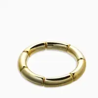 Браслет пластик на резинке "Стиль" гладкий, цвет золото