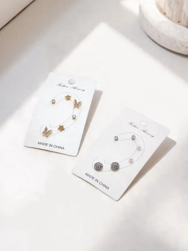 Серьги пусеты &laquo;Ассорти&raquo;, форма МИКС, цвет МИКС