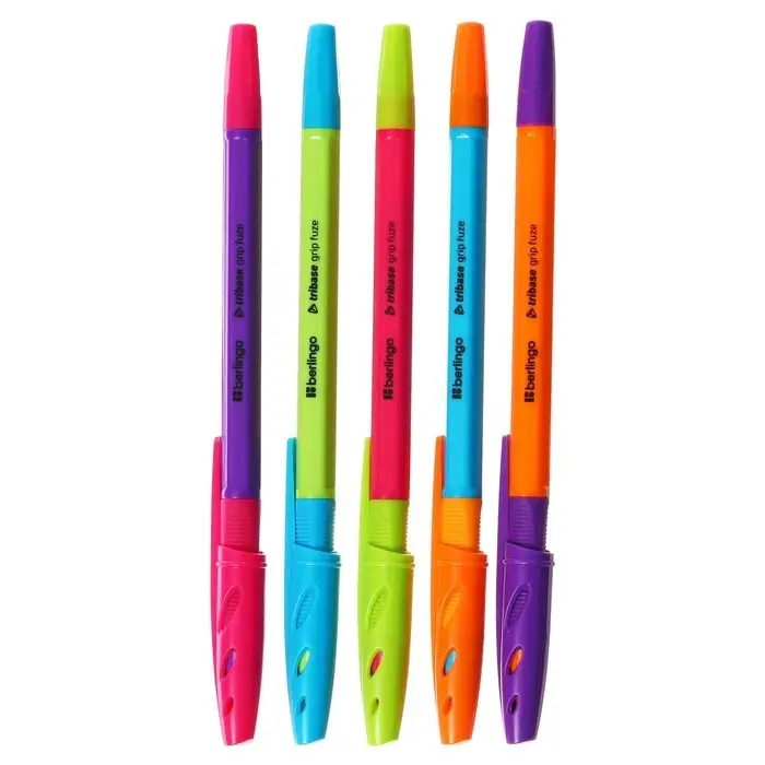 Ручка шариковая Berlingo Tribase grip fuze, стержень синий 0.7 мм, грип, корпус МИКС Ручка шариковая Berlingo Tribase grip fuze, стержень синий 0.7 мм, грип, корпус МИКС