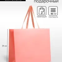 Пакет подарочный ламинированный горизонтальный &laquo;Розовый&raquo;, 48&times;39&times;16 см