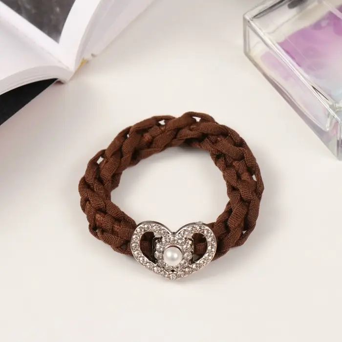 Резинка для волос Резинка для волос "Сэнди" сердце, 6 см, коричневый