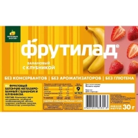 Батончик Фрутилад фруктовый с бананом и клубникой, 30гx24шт/уп