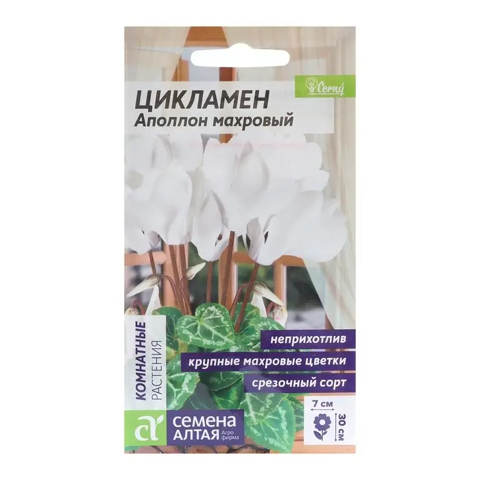 Семена комнатных цветов Цикламен &laquo;Аполлон&raquo;, 3 шт., &laquo;Семена Алтая&raquo;