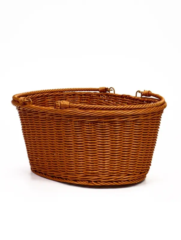 Корзина пластик 39 х 31 х 18 см, ручка17 см коричневый