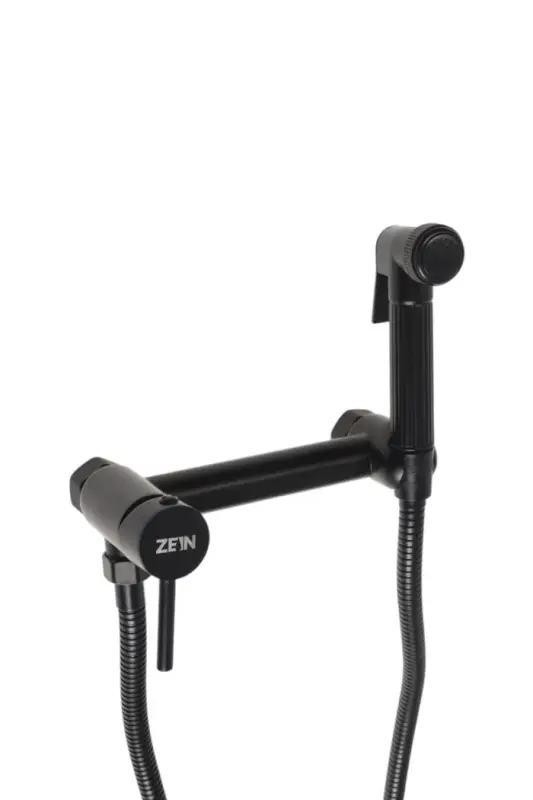 Смеситель для биде ZEIN Z4199, с гигиеническим душем, нерж. сталь, картридж 35 мм, черный