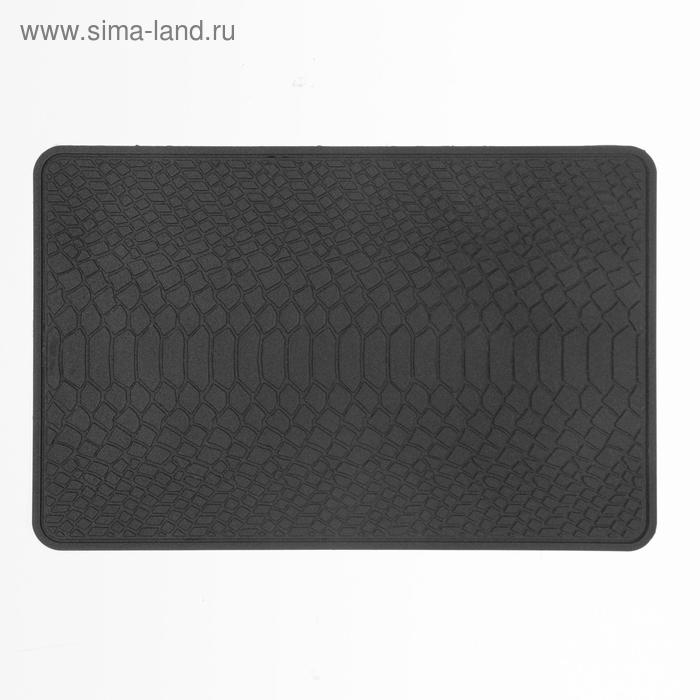 Коврик противоскользящий под кожу крокодила 20×13 см, черный Коврик противоскользящий под кожу крокодила 20×13 см, черный