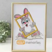 Фоторамка "Радуга" 21х30 см,  с подножкой, набор 3 шт, (пластиковый экран), золото