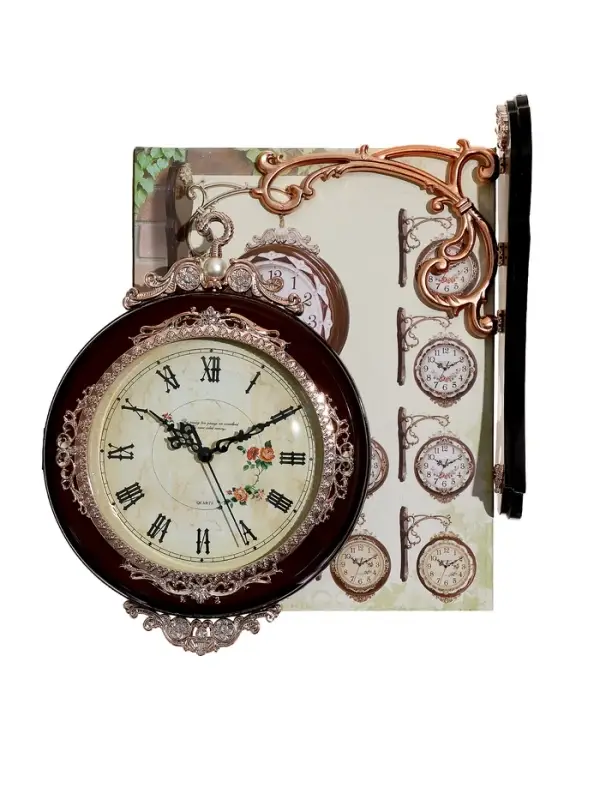 Часы настенные двусторонние &laquo;Розы&raquo;, подвес, 41&times;33 см
