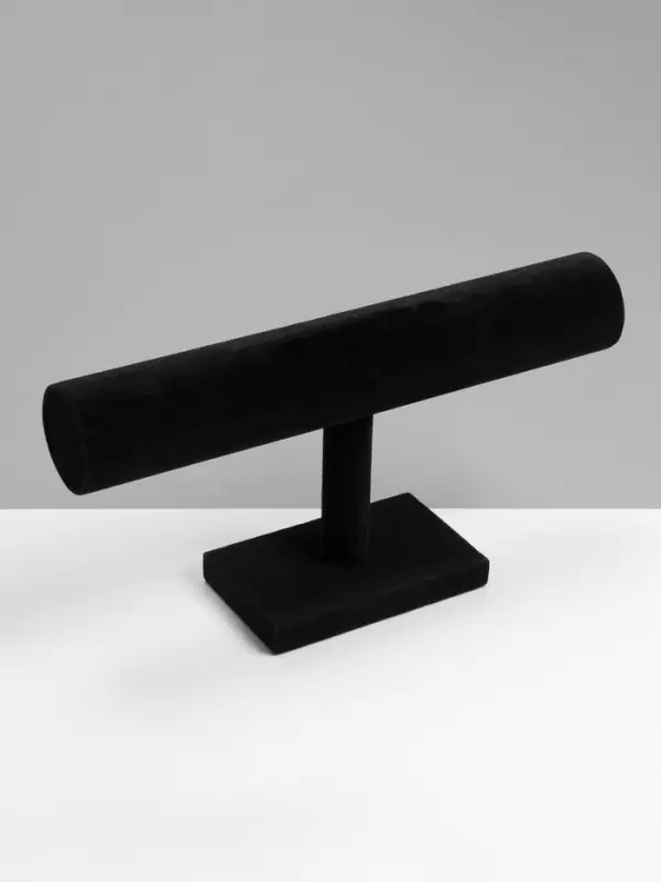 Подставка для часов, браслетов QF, флок, 30&times;7.5&times;15.5 см ( &plusmn; 2 см), d=5 см, чёрная