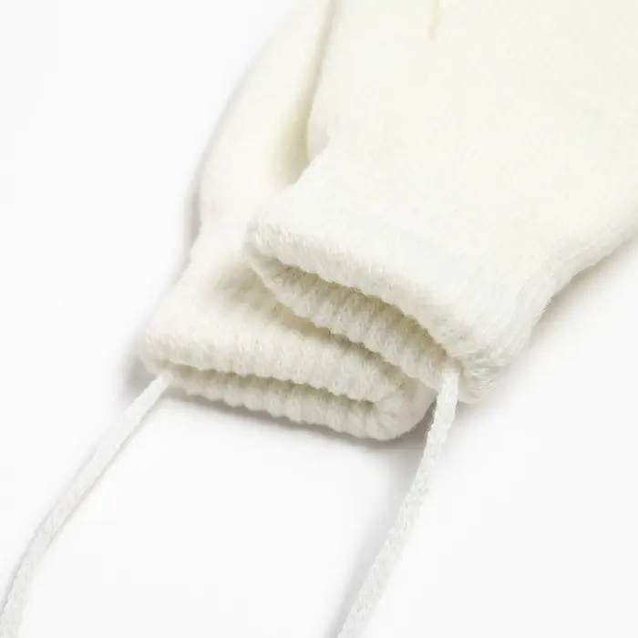 Варежки детские двухслойные MINAKU "Однотонные",цв. белый, р-р 14 (4-5 лет)