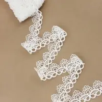 Кружево гипюровое, 35 мм, 14&plusmn;1 м, цвет белый