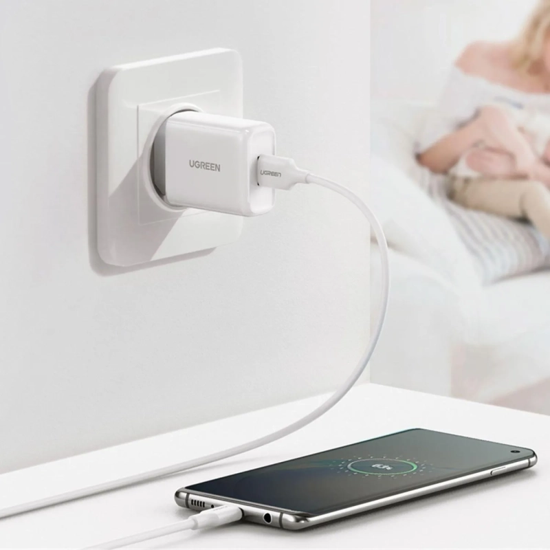 Зарядное устройство UGREEN USB-A QC 3.0 18W Charger CD122 (White) (10133)