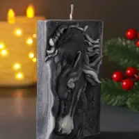 Свеча Символ Года Барельеф, 11,6*7*3,8, серая Свеча Символ Года Барельеф, 11,6*7*3,8, серая