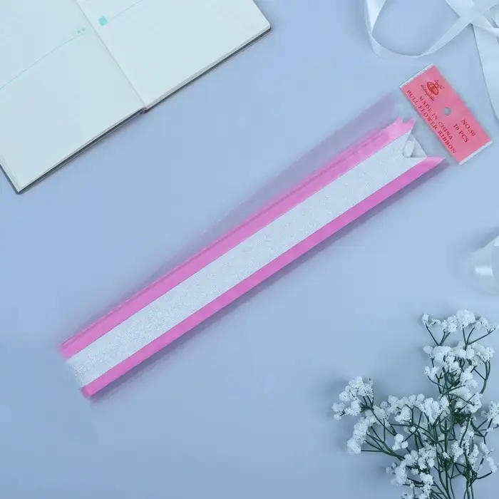 Бант - бабочка №5 «Фактурная полоса», розовый Бант - бабочка №5 «Фактурная полоса», розовый