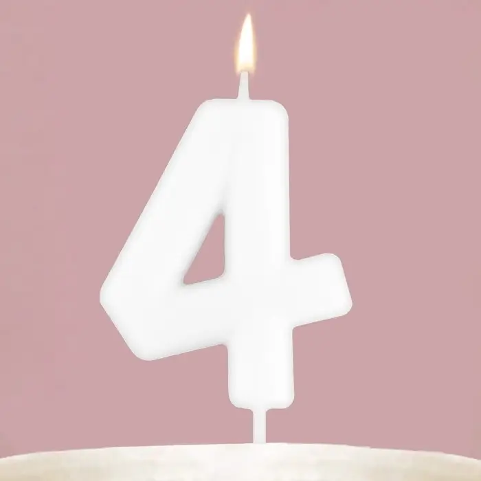 Свеча для торта, цифра «4», светится в темноте, 3,8 х 8 см Свеча для торта, цифра «4», светится в темноте, 3,8 х 8 см