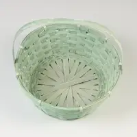 Корзина плетёная для хранения, 26&times;26&times;12 см, ручка h=18 см, бамбук, зелёная