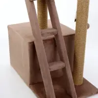 Домик для кошек с когтеточкой &laquo;Домосед&raquo;, 60&times;35&times;56 с, с лестницей и площадкой, цвет капучино