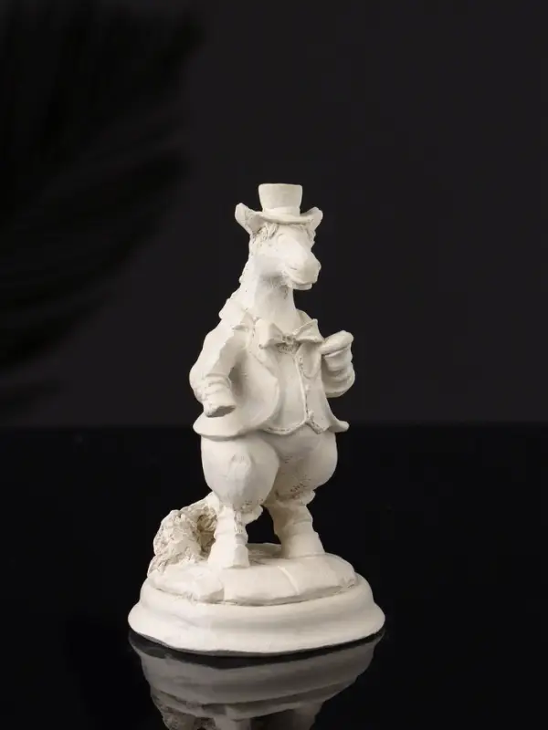 Фигура  Фигура "Конь на пьедестале" 10 см, натуральный, гипс