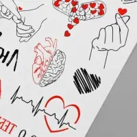 Переводные тату на тело чёрно-красные «Любовь», 7.5×14 см Переводные тату на тело чёрно-красные «Любовь», 7.5×14 см