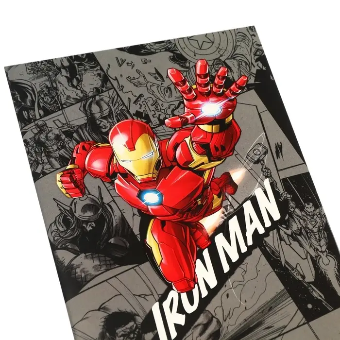 Блокнот А5, 40 листов, на скрепке, в точку, УФ-лак, Железный человек, &laquo;Мстители&raquo;