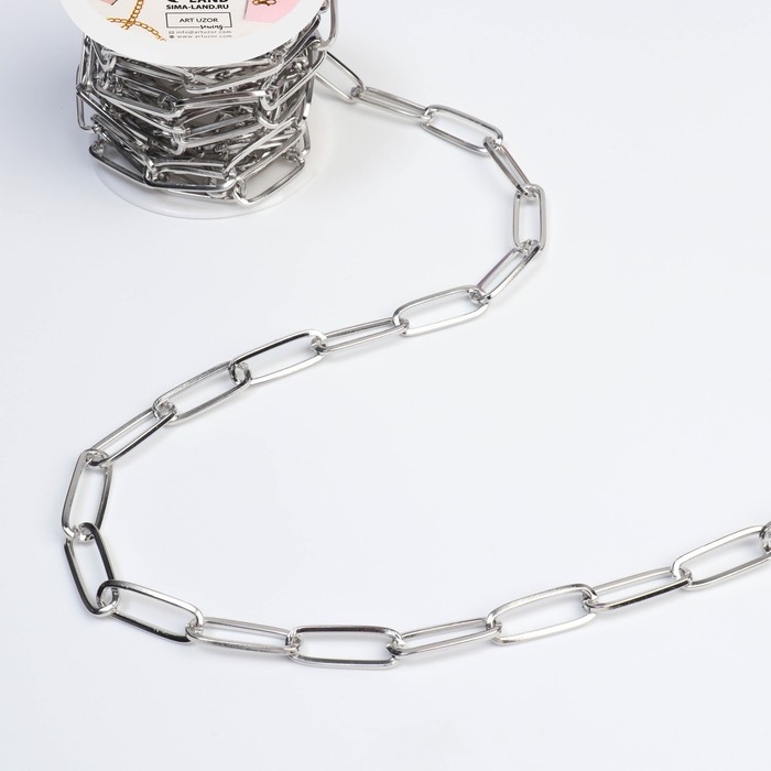 Цепочка для сумки, железная, 22 × 7 мм, 3 ± 0,1 м, цвет серебряный Цепочка для сумки, железная, 22 × 7 мм, 3 ± 0,1 м, цвет серебряный