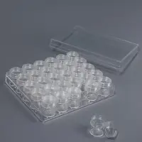 Органайзер для хранения мелочей, 30 баночек, d=2.6&times;2.8 см, 16.5&times;13.5&times;3.5 см, прозрачный