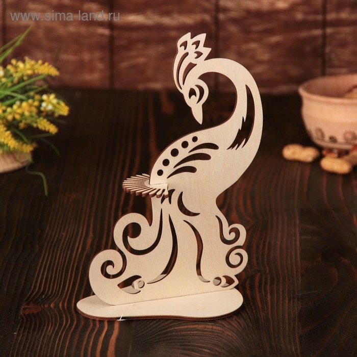 Салфетница деревянная «Павлин», 22.5×15×0.3 см