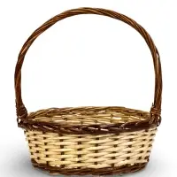 Набор корзин 3 шт ИВА 40x40x16 34х34x14 30х30x12 см ПЛЕТ ручка h=20/18/16 см корич