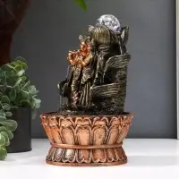 Фонтан настольный с подсветкой &laquo;Кришна и Радха у фонтана&raquo;, от сети, 22.5&times;15&times;15 см
