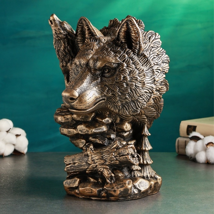 Фигура "Волк" 24х22х33см, бронза