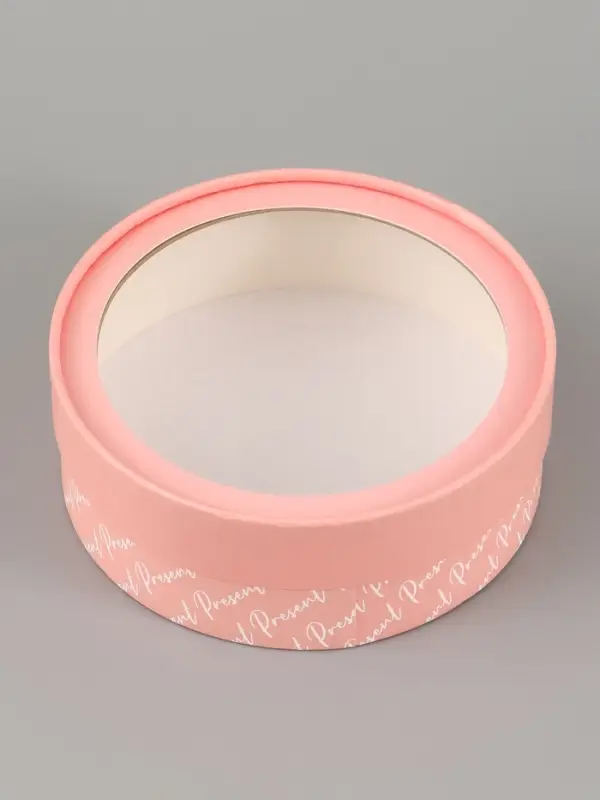 Коробка подарочная с окном &laquo;Цветы&raquo;, 16&times;16&times;5 см, круглая