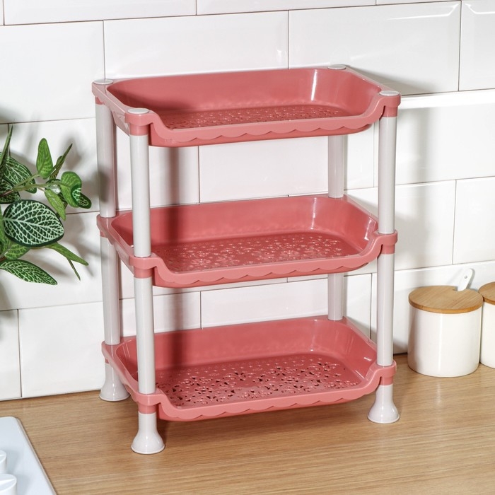 Этажёрка настольная 3 яруса «Пастель», цвет МИКС Этажёрка настольная 3 яруса «Пастель», цвет МИКС