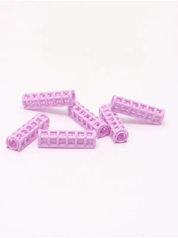 Бигуди с фиксатором, d=1 см, 5.5 см, 6 шт., фиолетовые